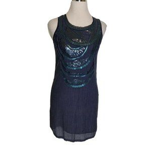 MM Couture Miss Me Dress Blue Sequin Sleeveless